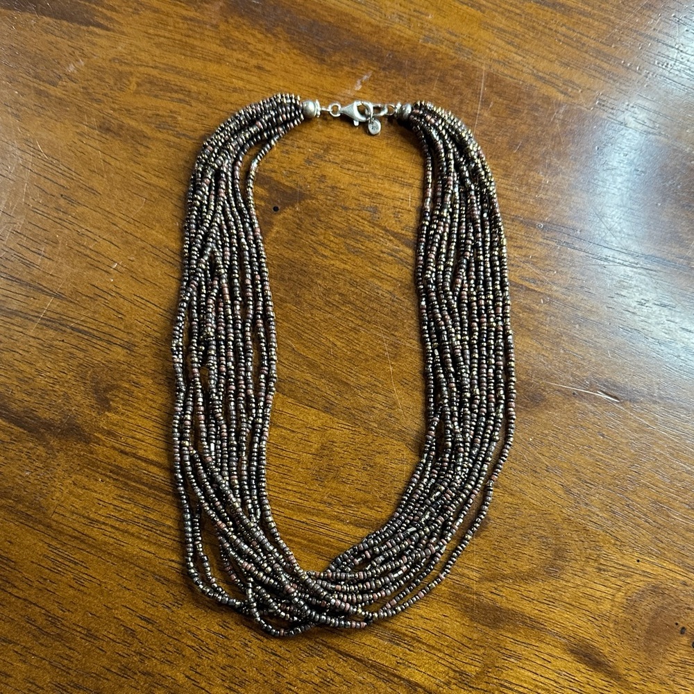 Silpada Multi-Strand Brown Beaded Necklace